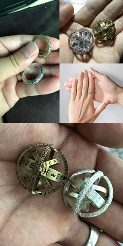 Astronomical HOT Couple Luckyfine Gift Cosmic Finger Lover Ring Ball Sphere - Picture 11 of 13