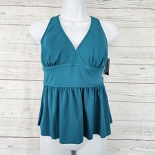 American Beach x Maurices Womens Tankini Top Sz Large Teal