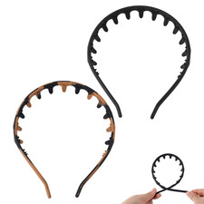 2pcs Silicone Comb Headbands for Women, Fashion Headband with Teeth Adjustable S