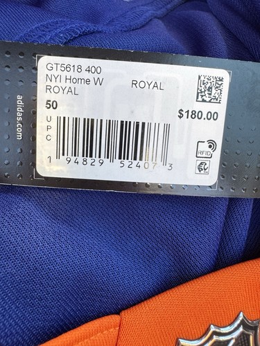 Adidas NHL New York Islanders Authentic Home Royal Hockey Jersey GT5618 sz 50 M - Picture 6 of 6