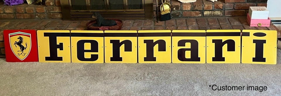 8-Foot (96 inches) Ferrari Racing Vintage Reproduction Tile Signs - BIG DESIGN - Image 4 of 4