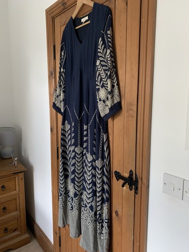 Seasalt Ladies Navy High Woods Ice Flower Maritime Maxi Dress UK Size 12 - Picture 3 of 6