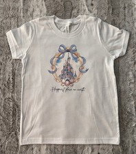Bella Canvas Disney Castle Kids White Tee Jersey Unisex Custom Made Small 6/8