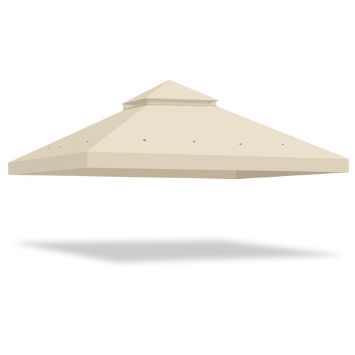 10x10 Ft 2-Tier Canopy Top Replacement for Petpvilit Gazebo Outdoor Cover - Picture 2 of 8
