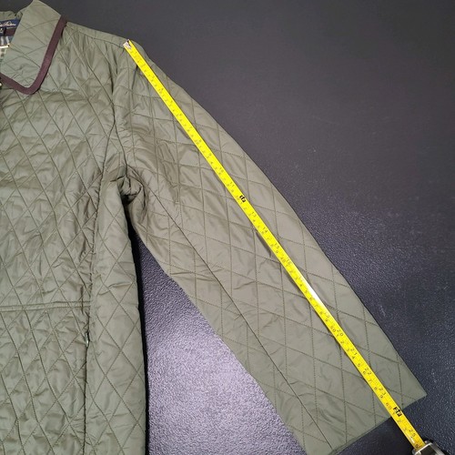 BROOKS BROTHERS Thermore Jacket Women 16 Snap Buttons Green Quilted Plaid Lined - Picture 16 of 18