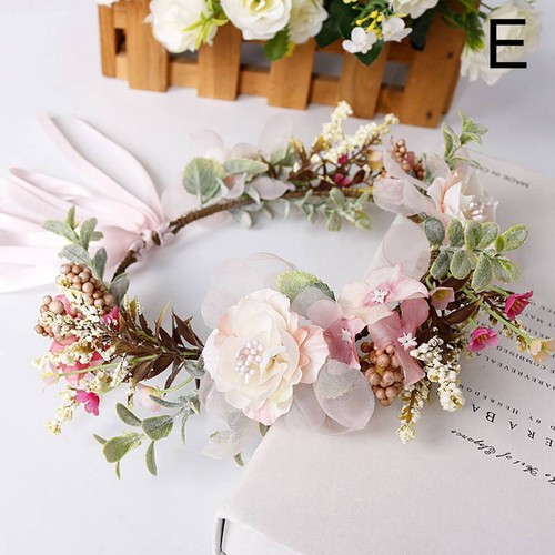 Fascia donna boho ghirlanda matrimonio fascia capelli corona floreale fiore fata - Foto 17 di 27