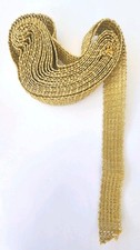 Vtg Unused Woven Metallic Gold Gimp Trim 5 Yds 1 1/4" Wide 2mm Thick Unused