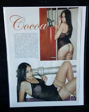 Vintage Glamour Magazine Ad - Stockings Heels Pinup Photo Art - Cocoa LS-62