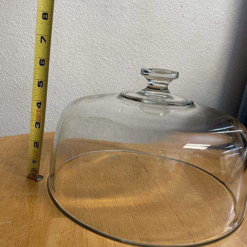 Repuesto Vintage Grande Pesado Vidrio Transparente Tapa Exhibición Domo Cloche 10" - Imagen 3 de 3