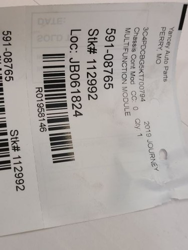 16-20 DODGE JOURNEY Multifunction ModuleLeft Hand Under Dash 68366474AB - Picture 10 of 12