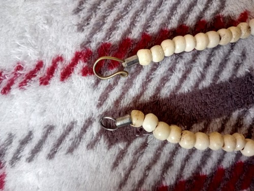 Vintage Horn And Bone Necklace Handmade Tribal Jewellery Beige/Cream - Picture 4 of 5