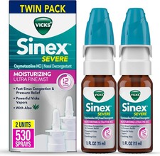 Vicks Sinex Severe Nasal Spray, Moisturizing Ultra Fine Mist with Aloe,...