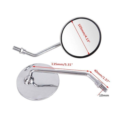 For Triumph Bonneville T100 Motorcycle Side Rear View Mirrors 10mm Chrome Round - Picture 10 of 11