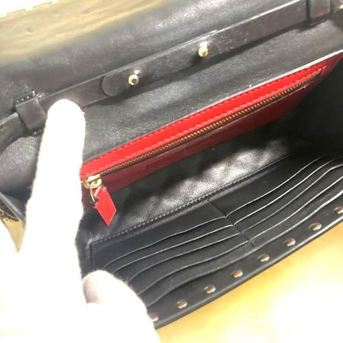 Bolso de Hombro Valentino Tachonado Garavani Cuero Negro Dorado Metal Moda Mujeres - Imagen 7 de 12