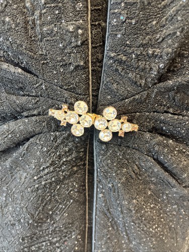 Alex Evenings Petites Size XL Black Glitter Cami/ Jacket Twin Set ,brooch Close - Picture 3 of 10