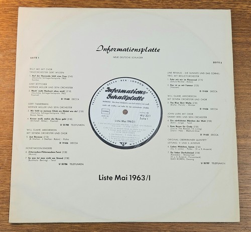 TELDEC Informationsplatte PROMO ONLY LP Mai 1963 OBERKRAINER AVSENIK Billy Mo ++ - Bild 1 von 5