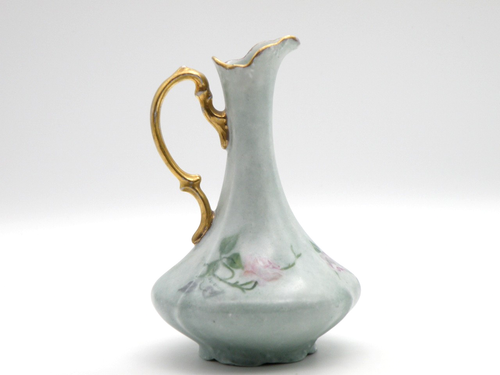 O&EG Royal Hand Painted Floral Pitcher Gold Trim Vtg 5" tall Porcelain Signed - Picture 6 of 20