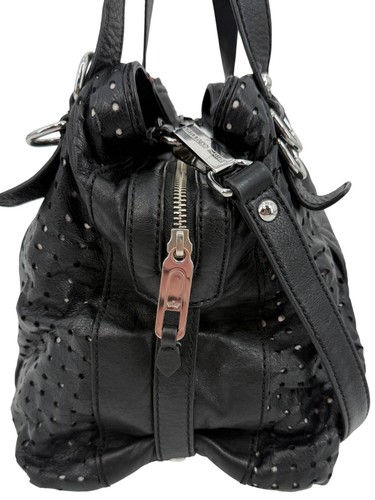 Bolso de Hombro RARO Vintage Y2K Juicy Couture Negro Cuero Suave Multi Compartimento - Imagen 19 de 24
