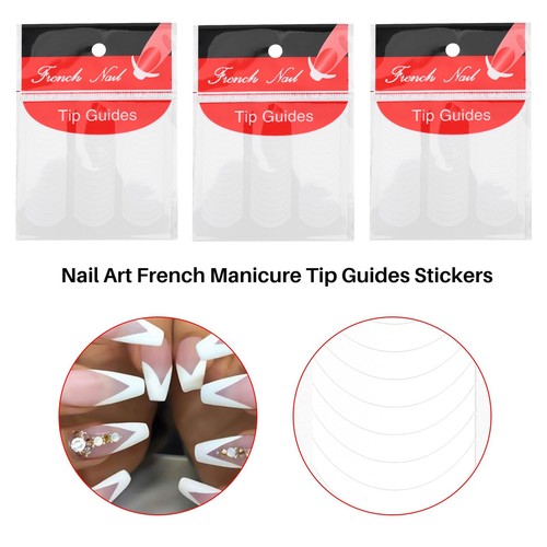 6 Pack Of 48 Nail Art French Manicure Tip Guides Stickers Q6D36531 - Picture 4 of 8