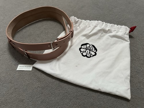 Alexander McQueen Pink Leather Belt Size 80 BNWOT includes Dust Bag - Picture 2 of 6