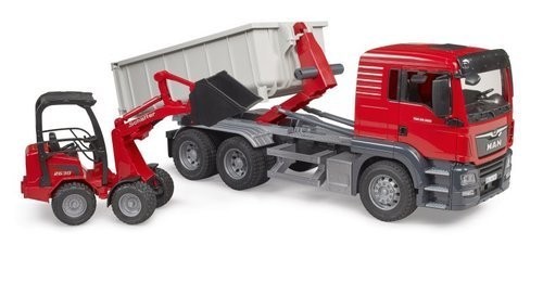 4001702037673 MAN TGS with roller container and mini excavator BRUDER - Bild 2 von 3