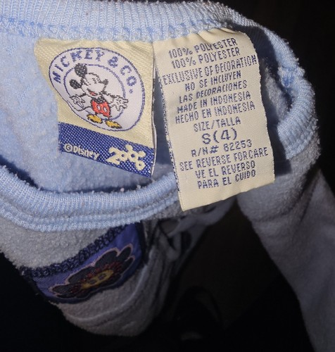 Vintage Disney MICKEY & CO Kids Blue Fleece Sweatshirt Pullover Minnie SZ 4 - Picture 4 of 5