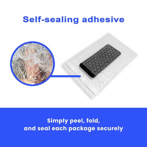 1000 units 4"X5.5" Bubble Out Pouches Bags Wrap Cushioning Self Seal Made in USA - Picture 3 of 6