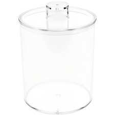 Pioneer Plastics Clear Round Plastic Container with Lid, 4.0625" W x 4.75" H