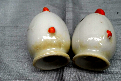Baby Chicks Salt And Pepper Shaker Set Vintage Hand Painted White Ceramic - Picture 5 of 5