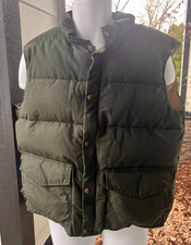 Vintage Woolrich Olive Khaki Down Puffer Vest Size L