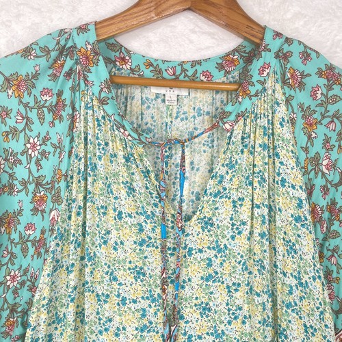 Umgee Maxi Dress Womens Size Large Floral Tiered Peasant Boho Hippie - Picture 4 of 14
