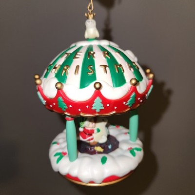 Matrix Deluxe Solar Motion Ornament Polar Bear on Carousel Not Original Box