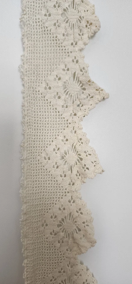 Handmade Crochet Lace Trim – Ivory Cotton Edging, 33" India Couture - Image 4 of 4