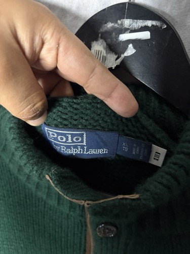 Polo Ralph Lauren Merino Wool Angora Sweater Mock Turtle Neck Green XL - Picture 4 of 4