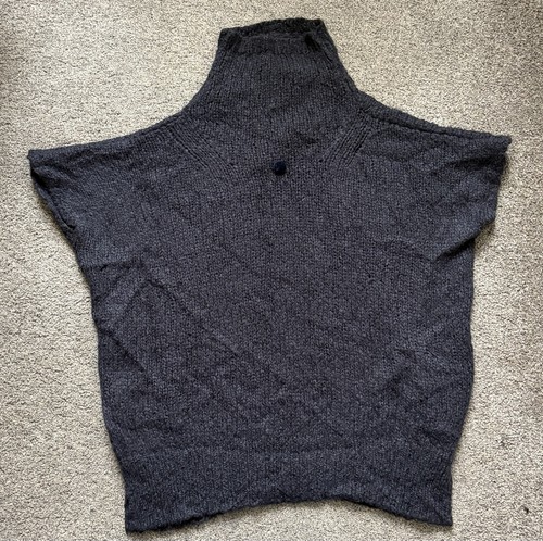 Suéter Chaleco Cuello Tortuga Azul Tejido Lana Alpaca Alta Costura Diaria Azul - Imagen 1 de 8