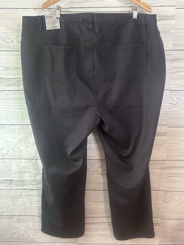 Pantalones elásticos de satén negros para mujer Catherines talla grande 28W 626 - Imagen 2 de 5