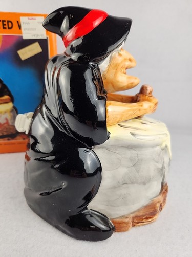 Vtg Ceramic Lighted Witch Stirring Cauldron Original Flicker Bulb Spooky w/Box - Picture 3 of 13