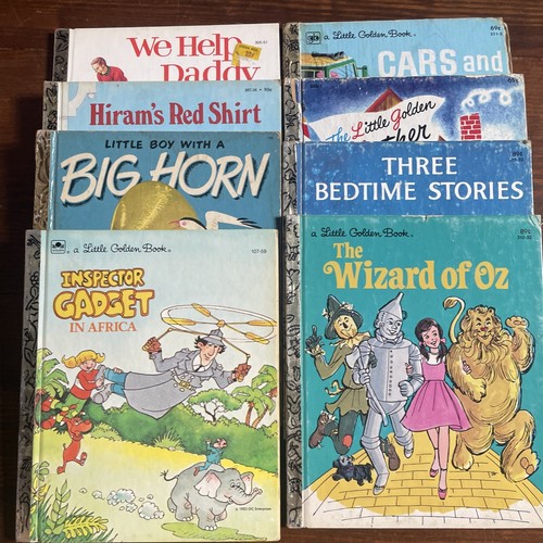 8 Little Golden Books Lot Inspector Gadget Wizard of Oz Big Horn Car Hiram's