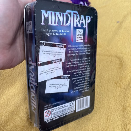 NUEVO Mind Trap sellado por Paul Lamond Games, juego en lata para 2 jugadores o equipos - Imagen 2 de 2