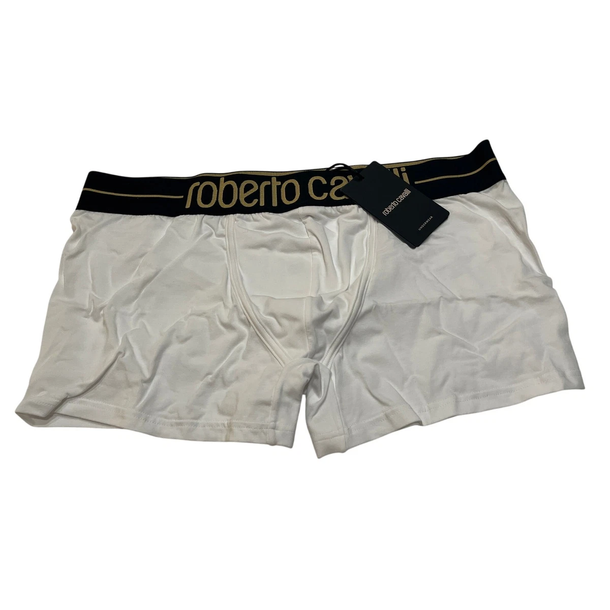 Roberto Cavalli Slip Boxer Uomo – 2 Pezzi, Bianco, Taglia XL – Biancheria Di Lusso