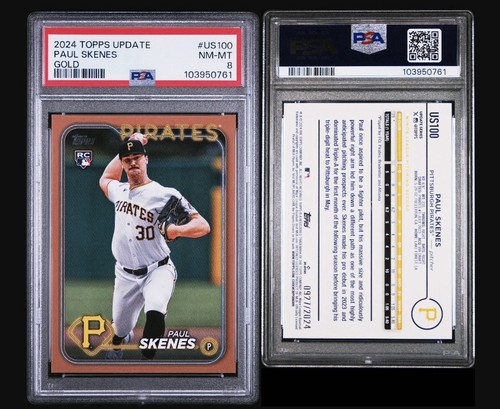 2024 Topps Update Series Paul Skenes #US100 Gold White uniform /2024 (RC) NM-MT - Picture 3 of 3