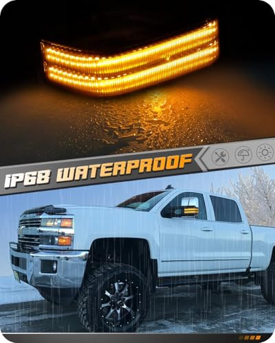 Side Mirror Marker Light Turn Signals Lights LED Sequential Switchback White - Picture 7 of 7