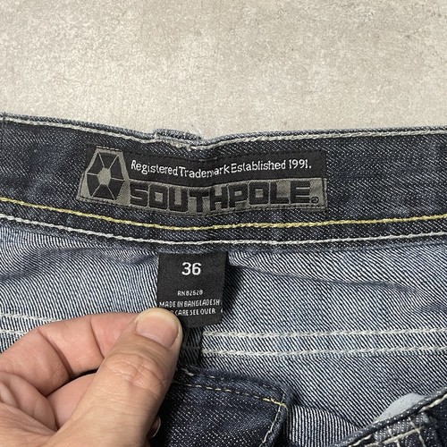 Southpole 8180 Indigo Blue Slim Straight Jeans Men’s Size 36x34 - Picture 3 of 24