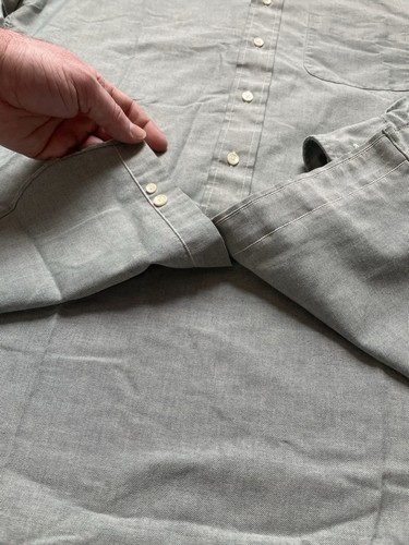 Vintage LL Bean Single Needle Tailoring Shirt Oxford Broadcloth 16 33 L USA Made - Picture 10 of 17