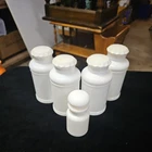 LOT OF 5- VINTAGE 1950'S MILK GLASS BOTTLES JARS W/LIDS APOTHECARY VITAMIN SPICE