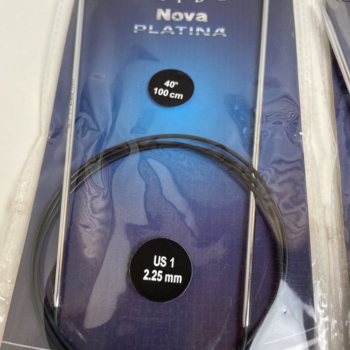 Knitter's Pride Nova Platina 40” Fixed Circular Needles, Lot of 3: US 1, 2 & 3 - Picture 2 of 5