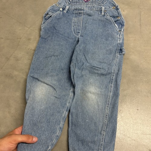 Vintage 90s Space Jam Overalls Denim Bibs Girls Size 7 - Picture 3 of 10
