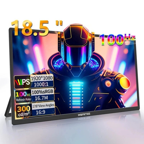18.5" 100Hz Portable Monitor VESA Stand ADS-IPS Type-C HDMI Gaming Display - 第 1/6 張圖片