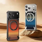 Magnetic Aluminum Metal Frameless Carbon fiber Case For iPhone 16 17 18 Pro Max