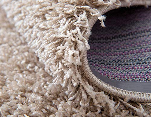 Unique Loom Solid Shag Collection Area Rug 2 x 6 5 Runner Taupe - Picture 7 of 11